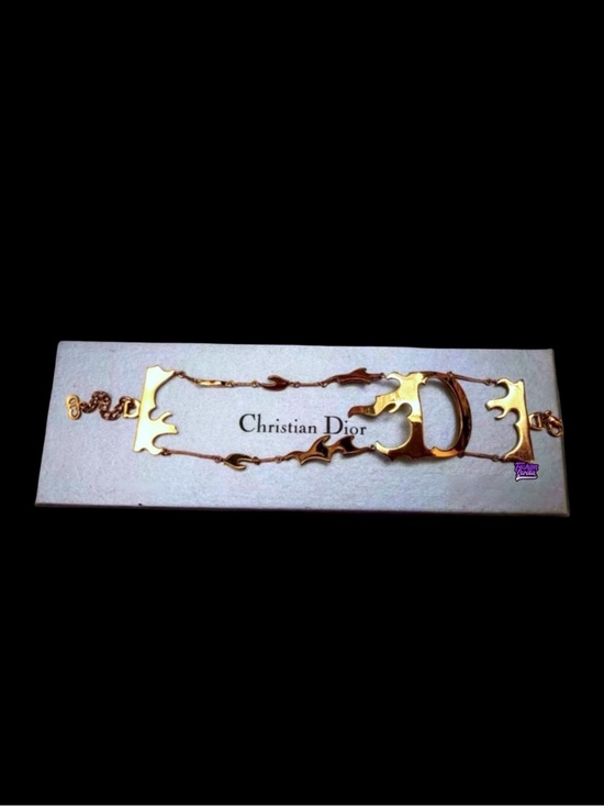 Dior Jewelry - Dior John Galliano Gold Flaming “D” Logo Runway Bracelet Cuff